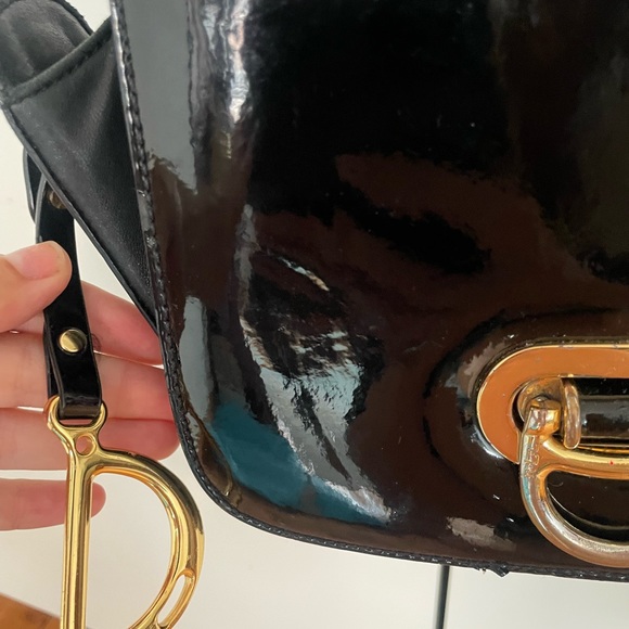 ❤️Ralph Lauren - Discontinued Crossbody Bag Black with Golden Metallic D… - Picture 3 of 17